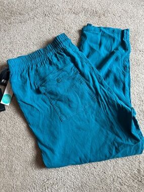 Kut from the Kloth Teal Cropped Linen Pants